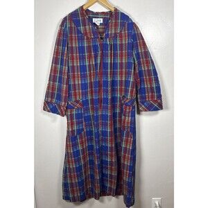 Styled by Saybury Robe Half Zip Pockets Blue Green Purple Women's Size Medium